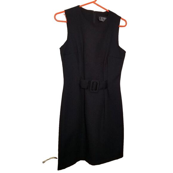 City Triangles Pencil Dress Woman's Solid Black Sleeveless Full Zip see Measures - Picture 7 of 7
